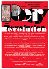 flier for Poetry and Revolution Conference
